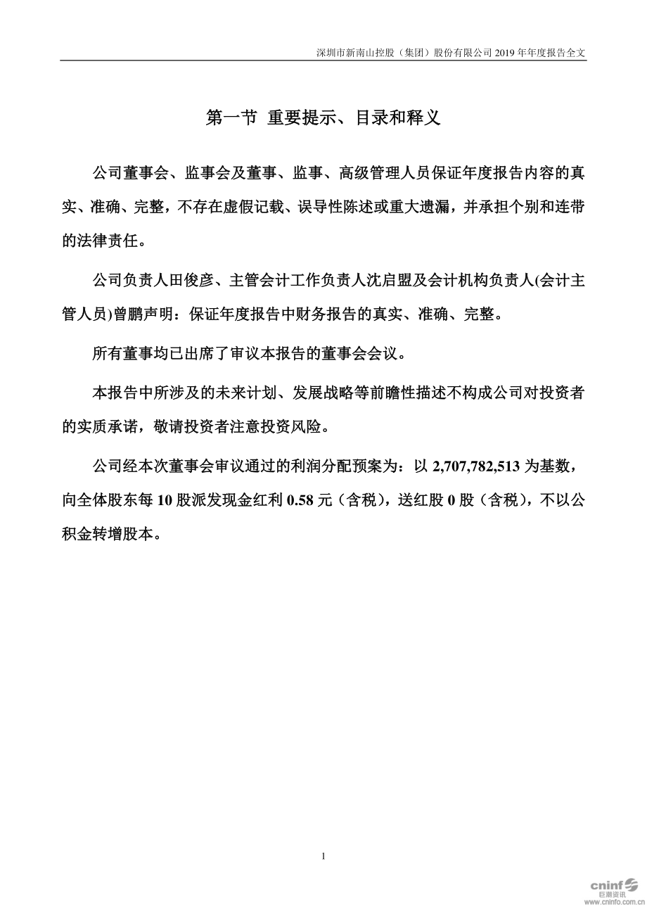 002314_2019_南山控股_2019年年度报告_2020-04-29.pdf_第2页