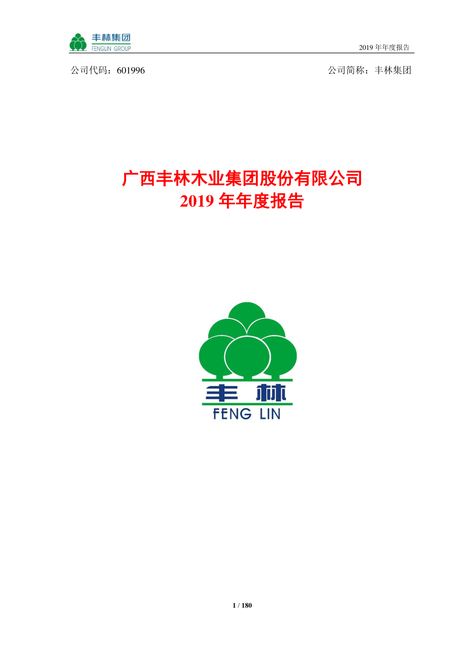 601996_2019_丰林集团_2019年年度报告_2020-04-09.pdf_第1页