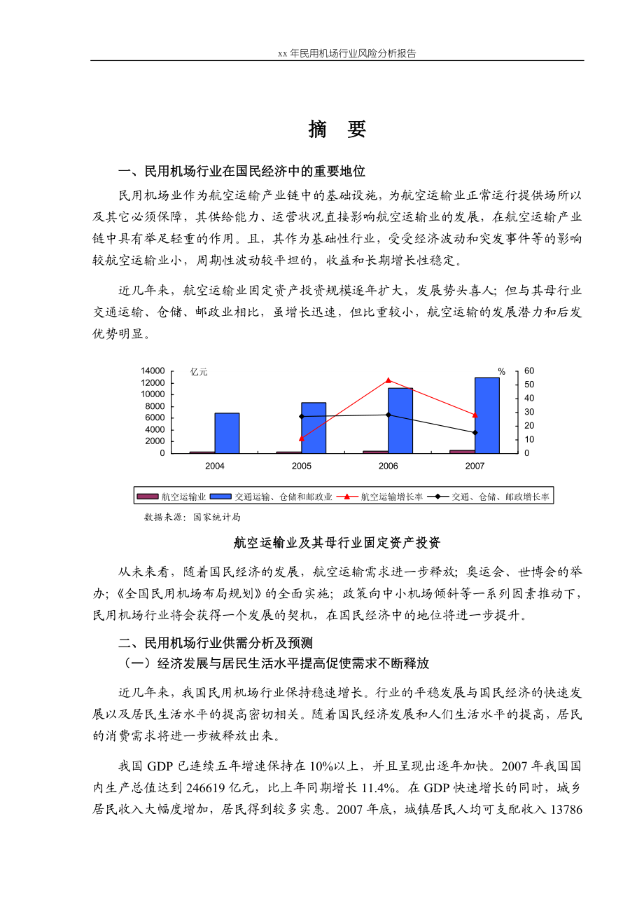 xx年民用机场行业风险分析报告.doc_第1页