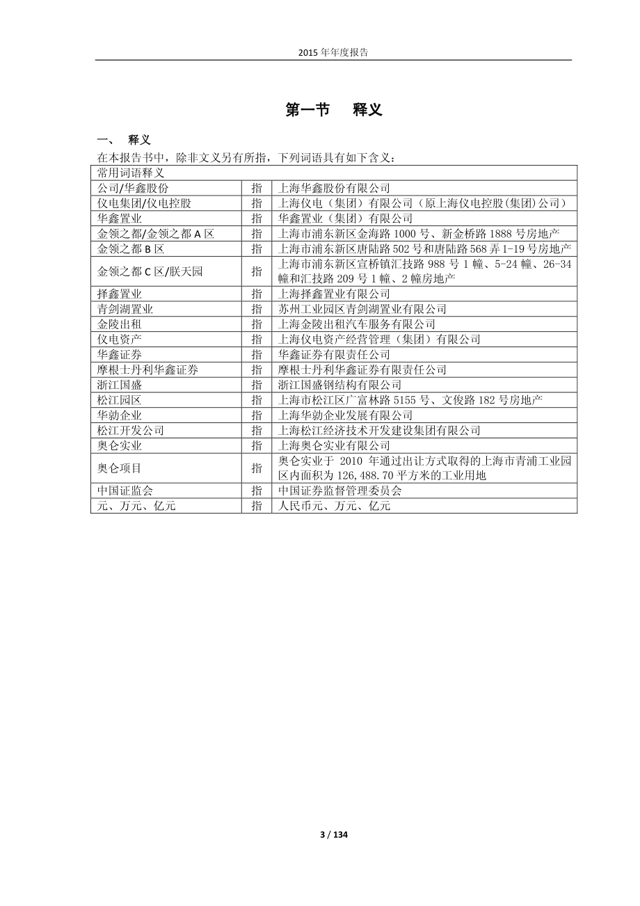 600621_2015_华鑫股份_2015年年度报告_2016-03-18.pdf_第3页