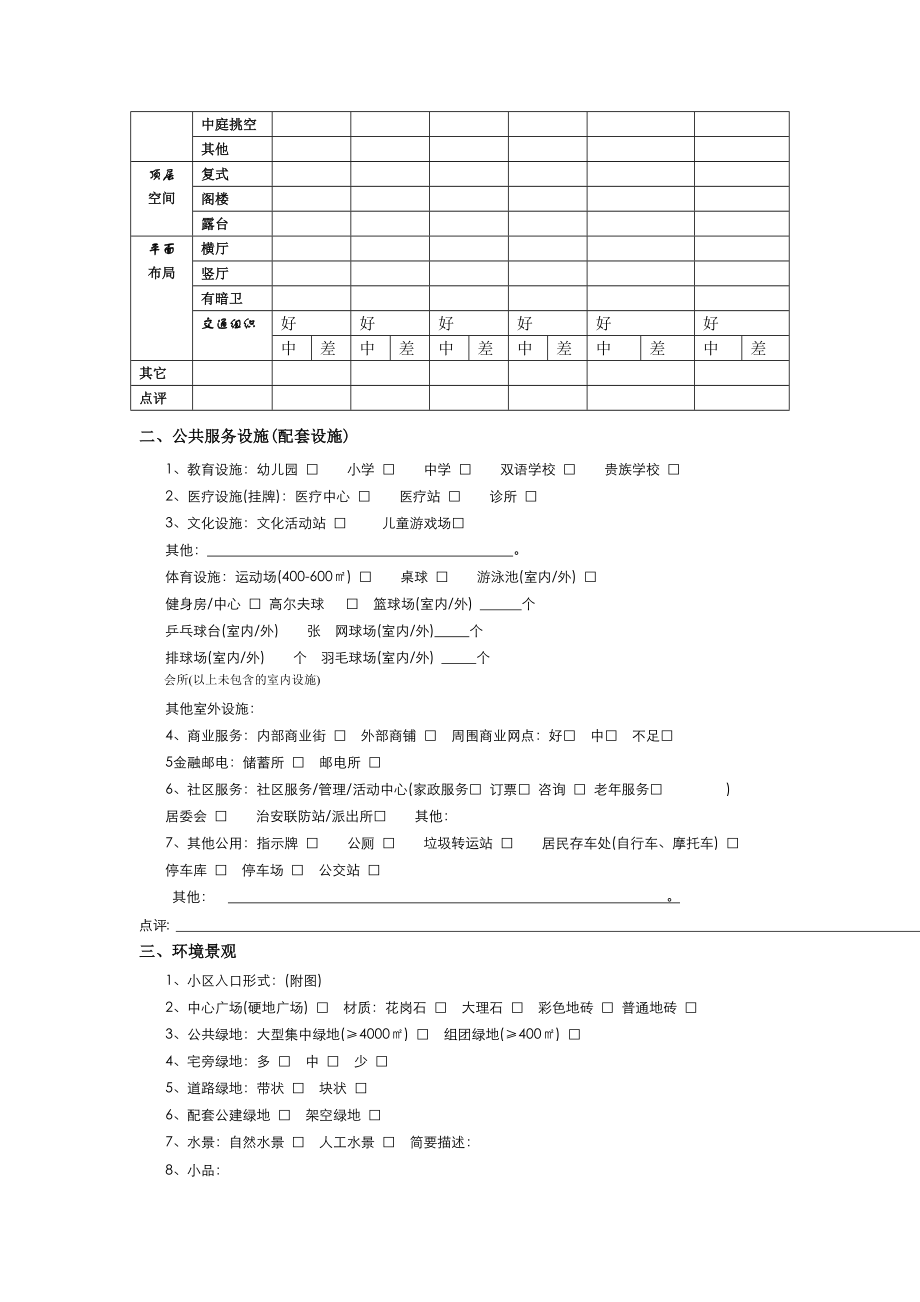 住宅产品调查表.doc_第2页