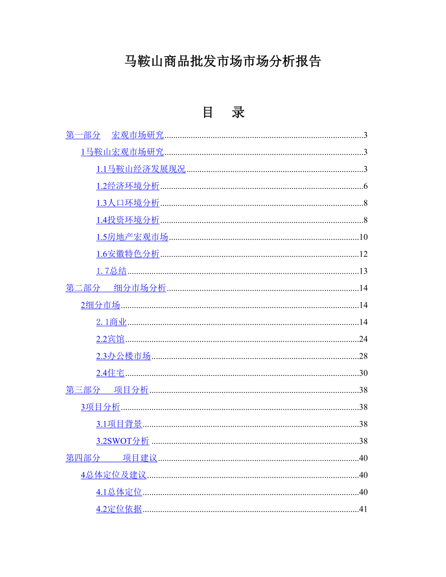 马鞍山商品批发市场市场分析报告.doc_第1页