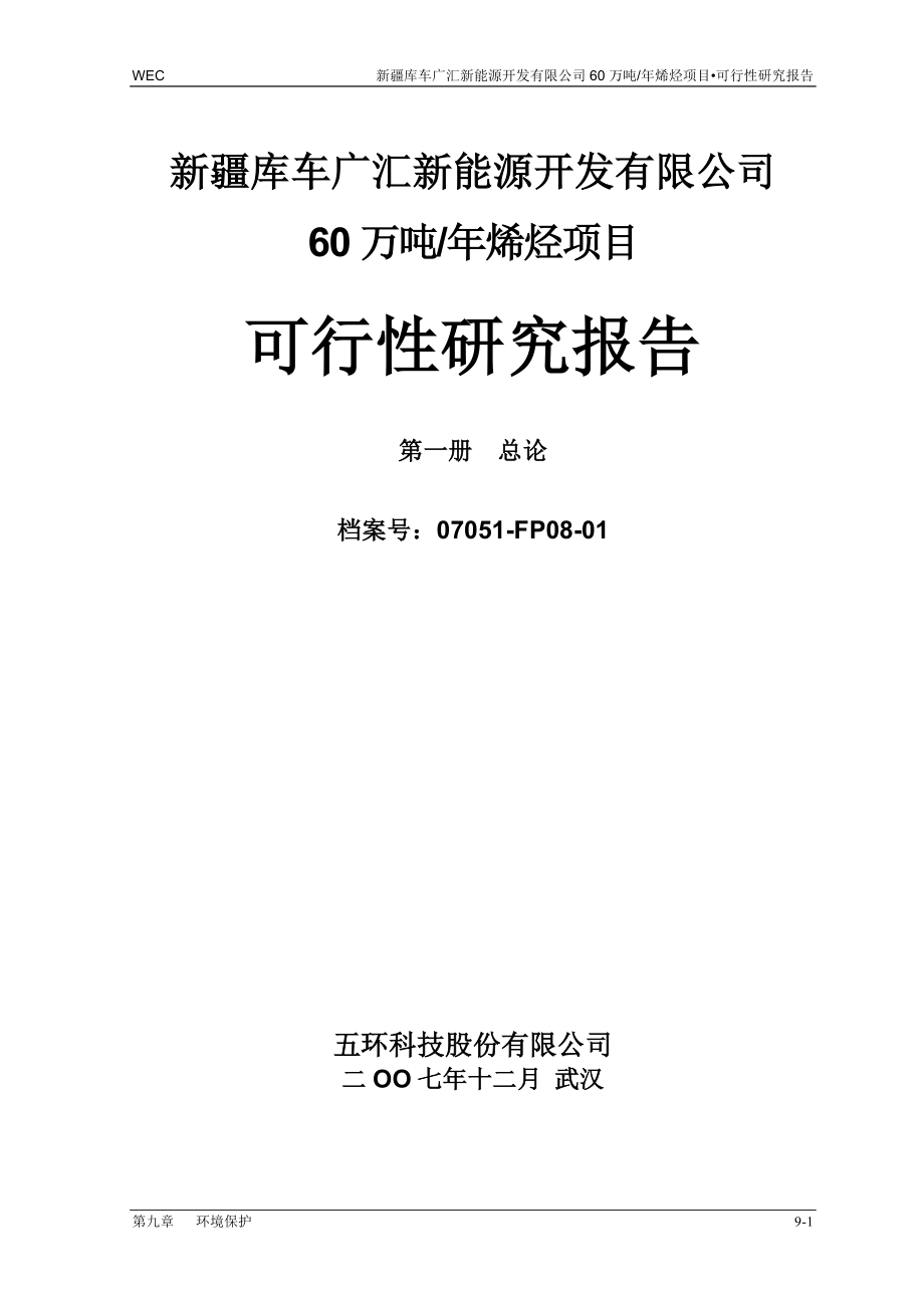 60万吨年烯烃项目可研报告.doc_第1页