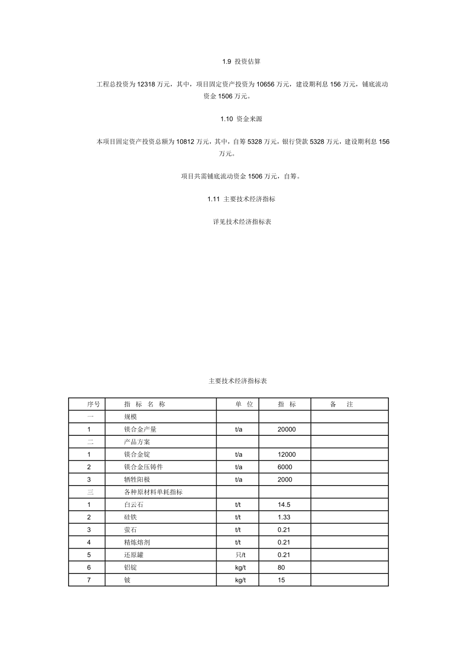 20000吨镁合金项目可研报告.doc_第3页