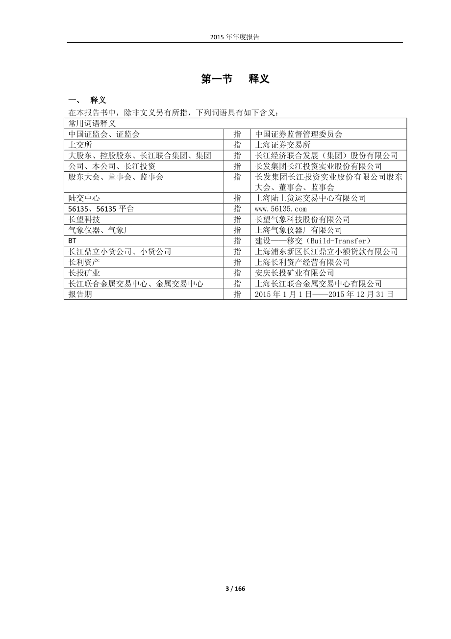 600119_2015_长江投资_2015年年度报告_2016-03-28.pdf_第3页