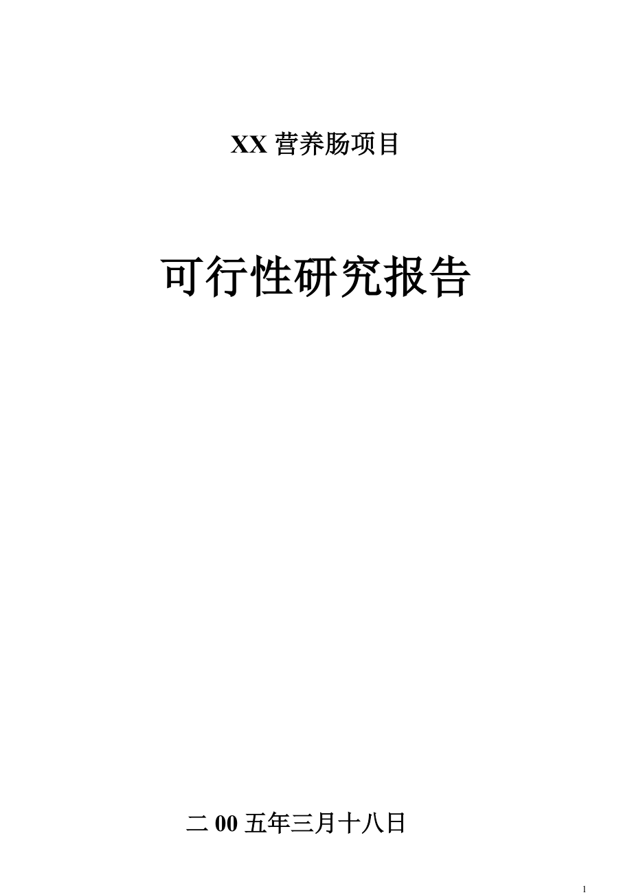 XXXX营养肠项目 可行性报告.doc_第1页