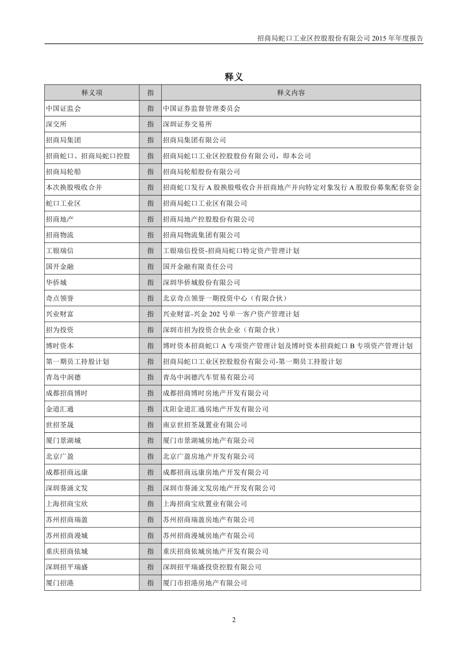 001979_2015_招商蛇口_2015年年度报告_2016-03-28.pdf_第2页