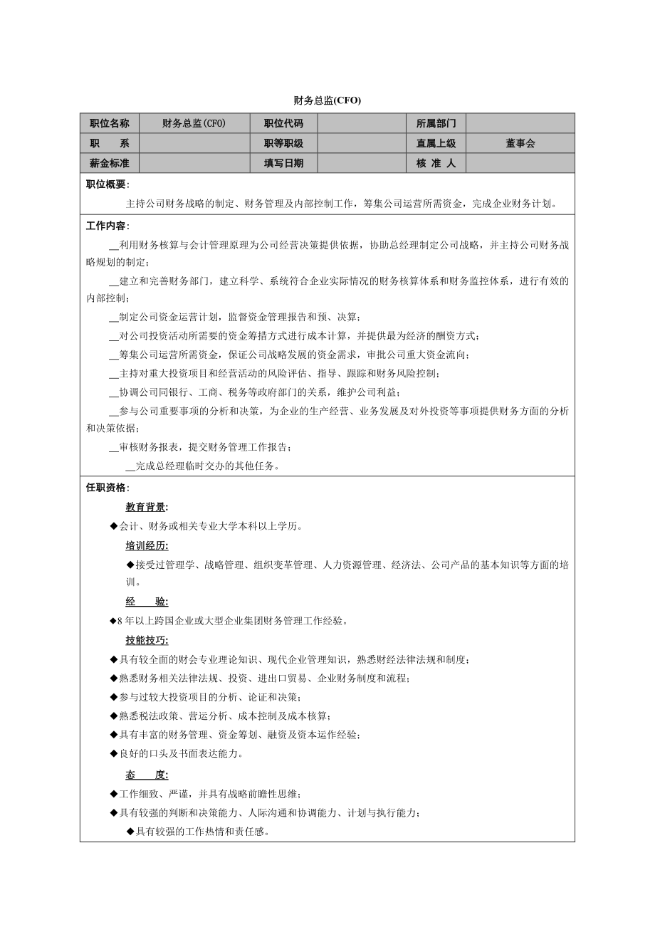 财务总监职能说明书.doc_第1页