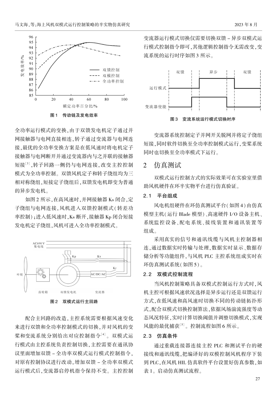 海上风机双模式运行控制策略的半实物仿真研究.pdf_第2页