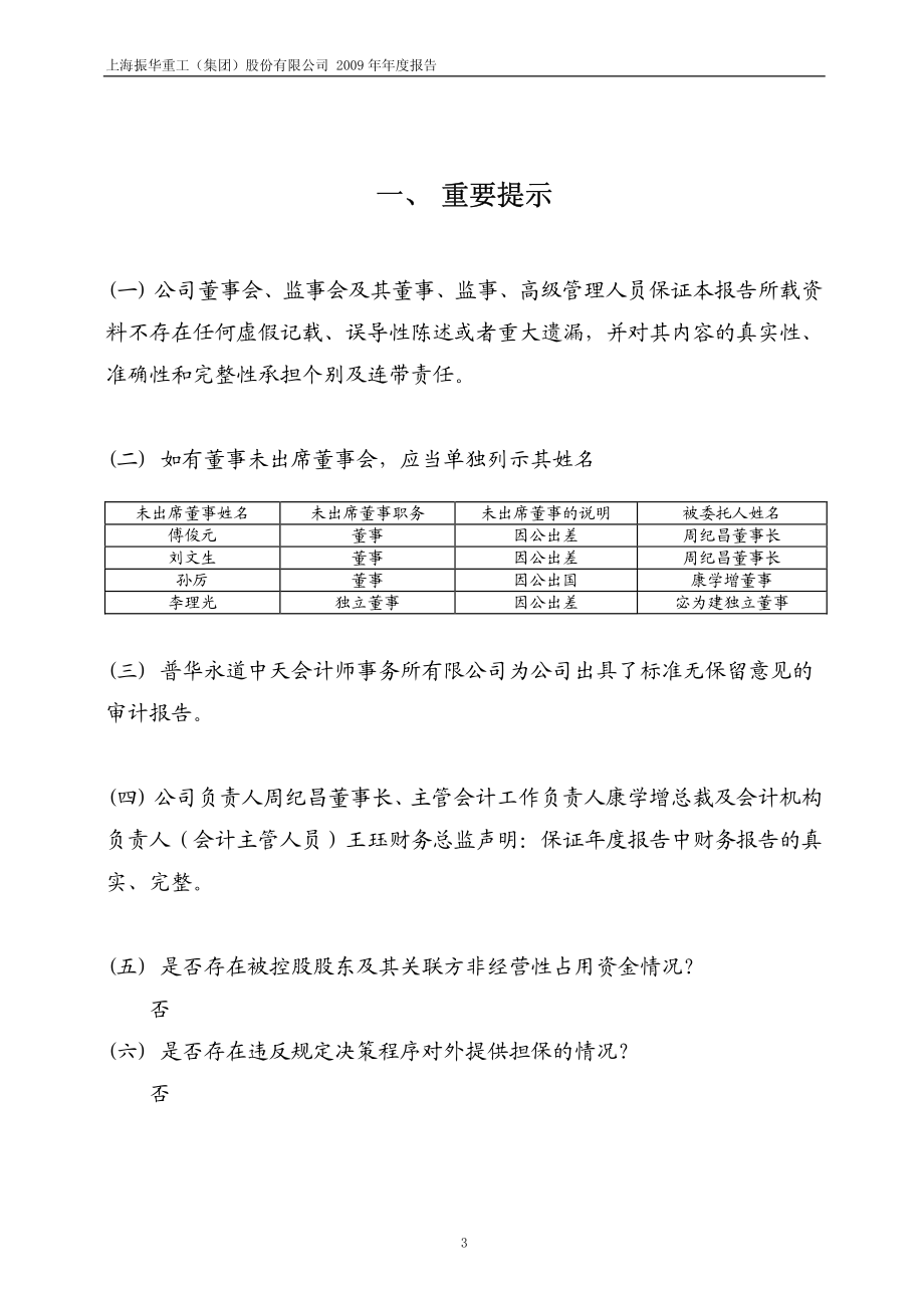 600320_2009_振华重工_2009年年度报告_2010-04-01.pdf_第3页