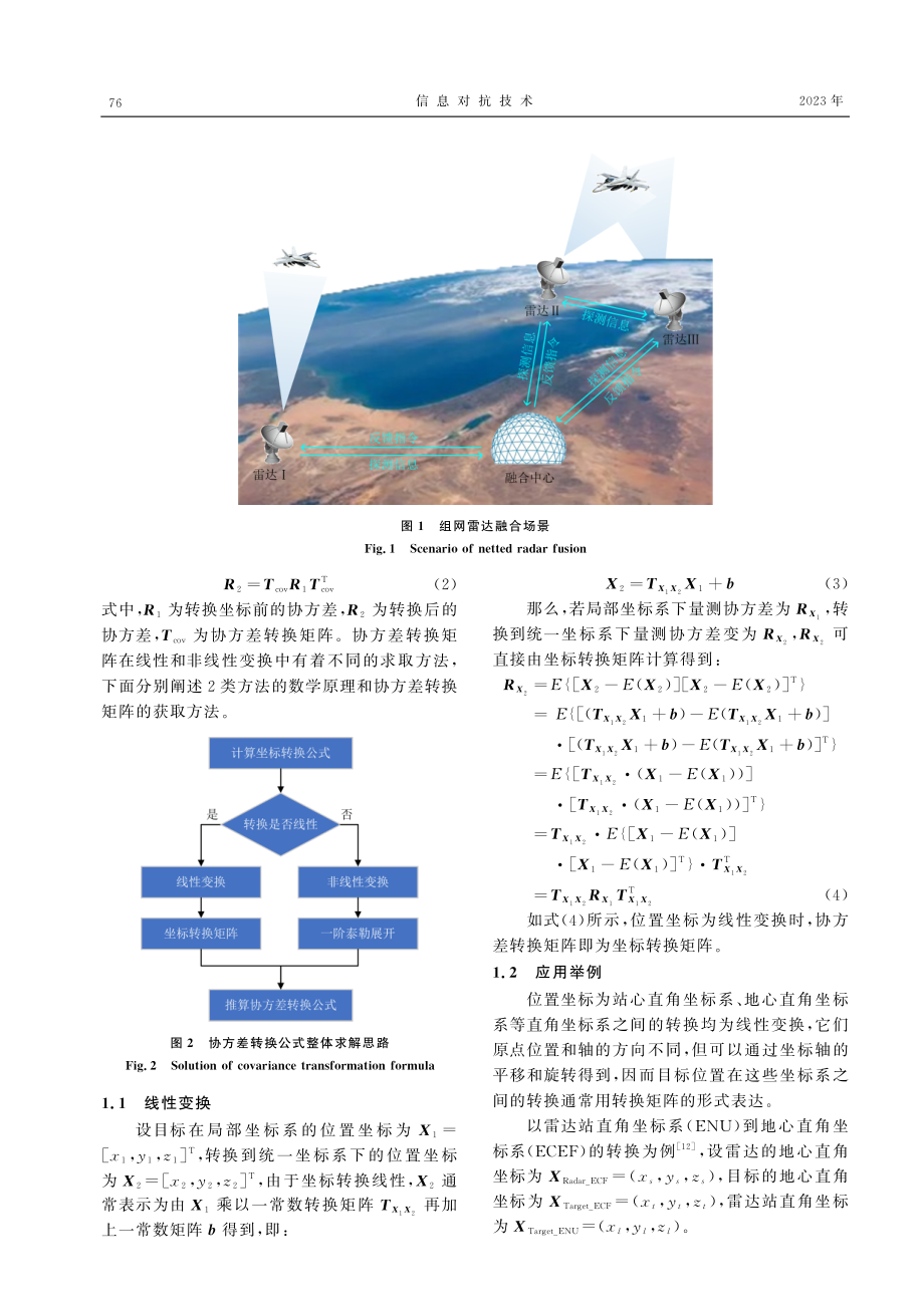 航迹融合中的量测协方差统一转换方法.pdf_第3页