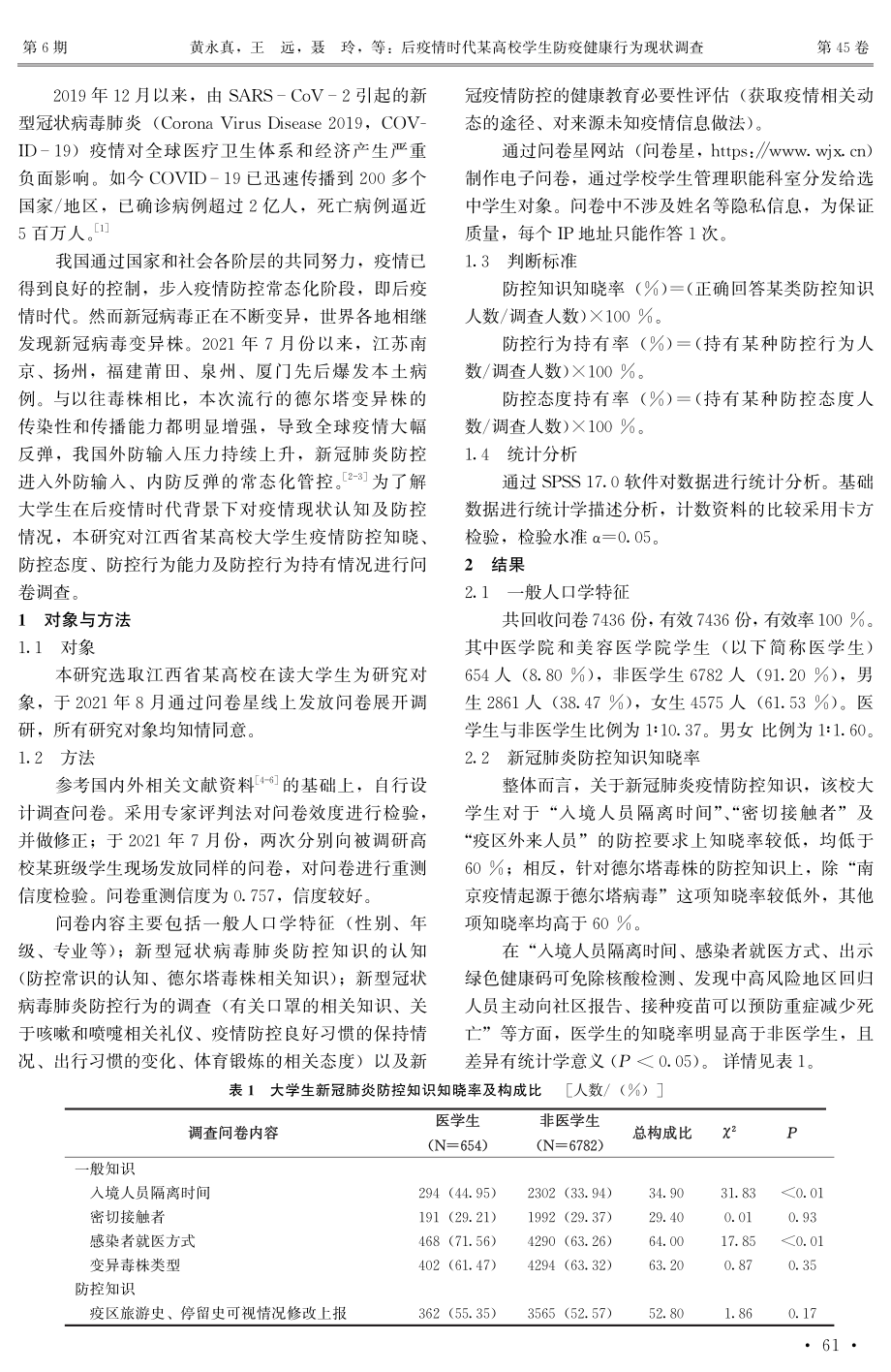 后疫情时代某高校学生防疫健康行为现状调查.pdf_第2页