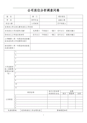 公司岗位分析调查问卷.doc