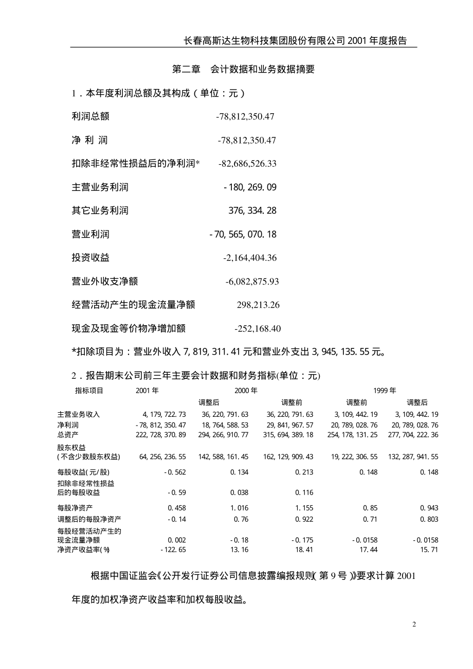 600670_2001_＊ST斯达_ST高斯达2001年年度报告_2002-04-26.pdf_第3页