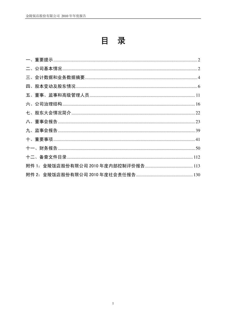 601007_2010_金陵饭店_2010年年度报告_2011-03-16.pdf_第2页