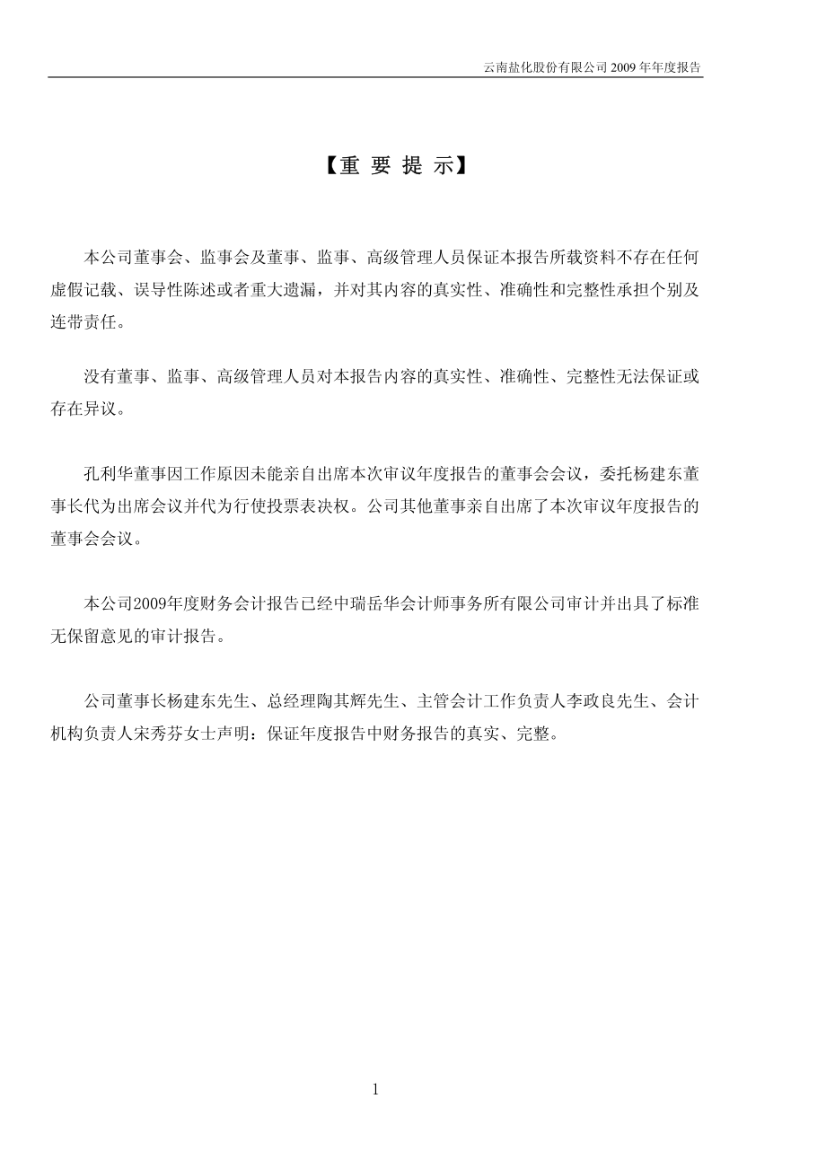 002053_2009_云南盐化_2009年年度报告_2010-03-25.pdf_第2页