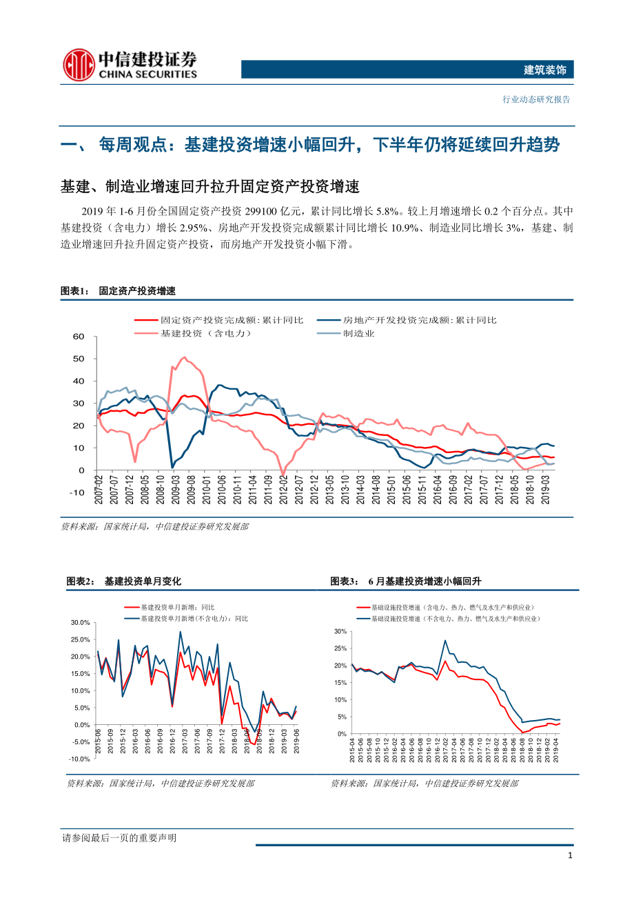 建筑装饰行业：基建投资增速小幅回升下半年仍将延续回升趋势-20190721-中信建投-11页.pdf_第3页