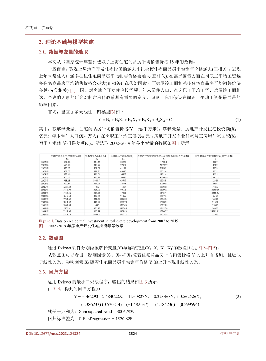 基于Eviews软件的上海住宅商品房平均销售价格影响因素的研究分析.pdf_第3页