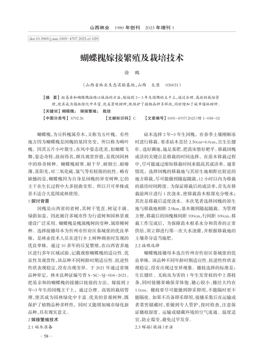 蝴蝶槐嫁接繁殖及栽培技术.pdf_第1页