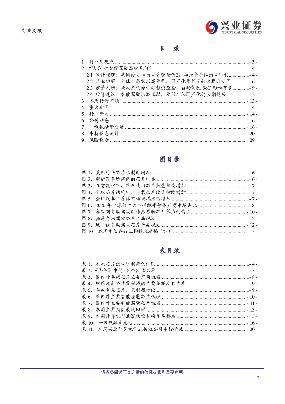 20221016-兴业证券-计算机行业周报：“限芯”对智能驾驶影响几何？.pdf_第2页