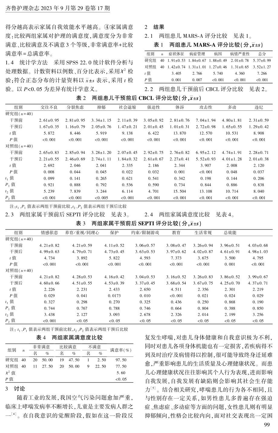 互动式护理对哮喘患儿行为问题、依从性、家属自我效能、家属满意度的影响.pdf_第3页