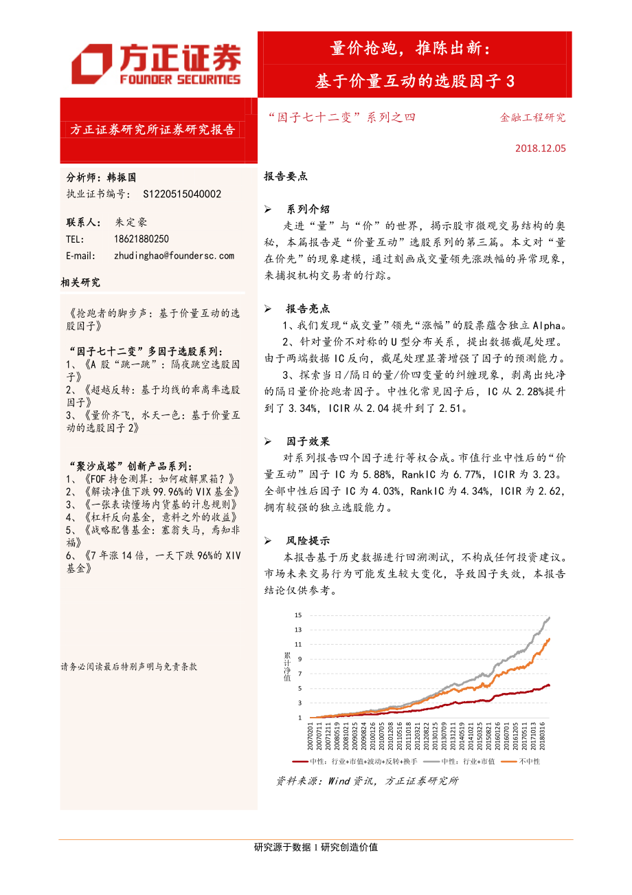 方正证券_20181205_方正证券基于价量互动的选股因子3：量价抢跑推陈出新.pdf_第1页