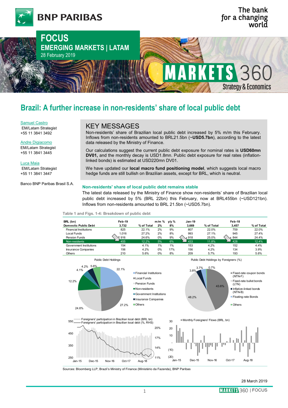 巴黎银行-新兴市场-宏观策略-巴西：地方公共债务中的非居民所占份额进一步增加-20190328-10页.pdf_第1页
