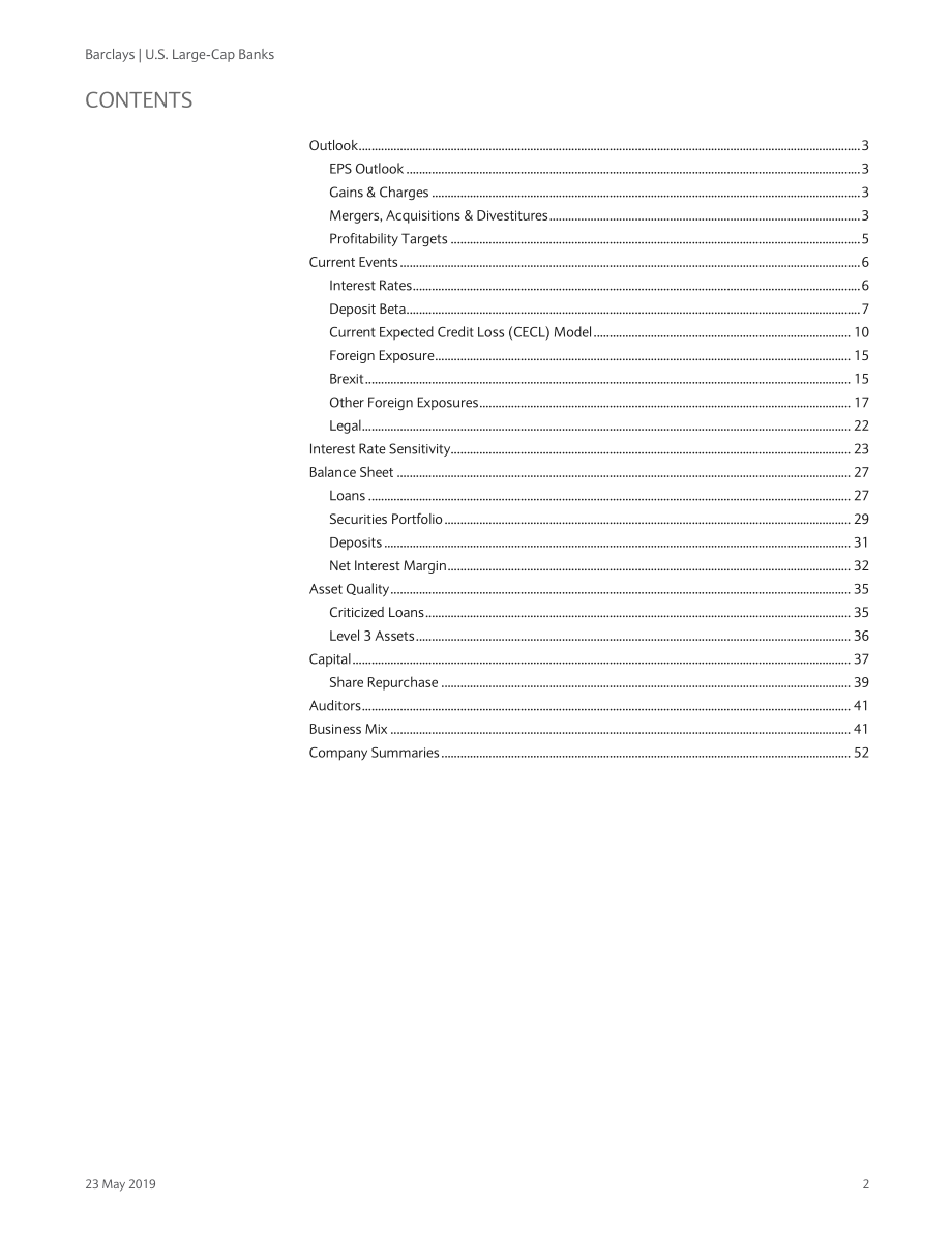 巴克莱-美股-银行业-美国大型银行业：2019年一季度10-Q预览与时事-2019.5.23-75页 (2).pdf_第3页