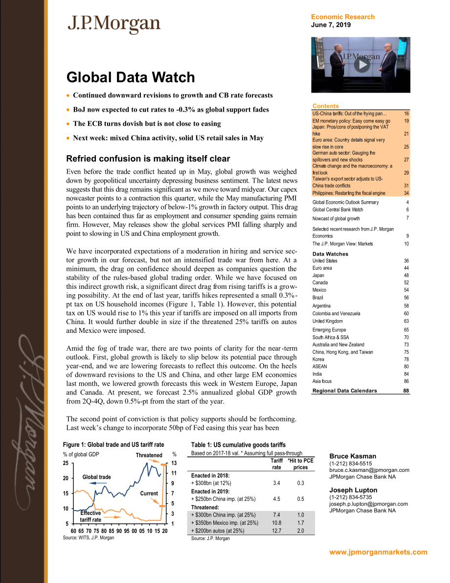 J.P. 摩根-全球-宏观策略-全球宏观数据观察-2019.6.7-96页 (2).pdf_第1页