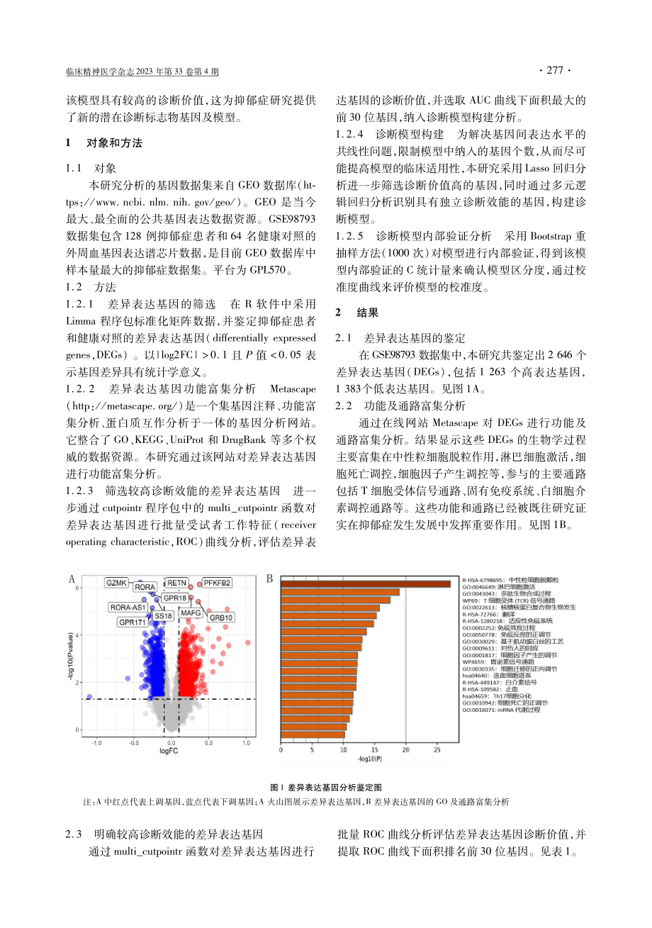 基于GEO数据库的生物信息学分析筛选抑郁症诊断标志物.pdf_第2页