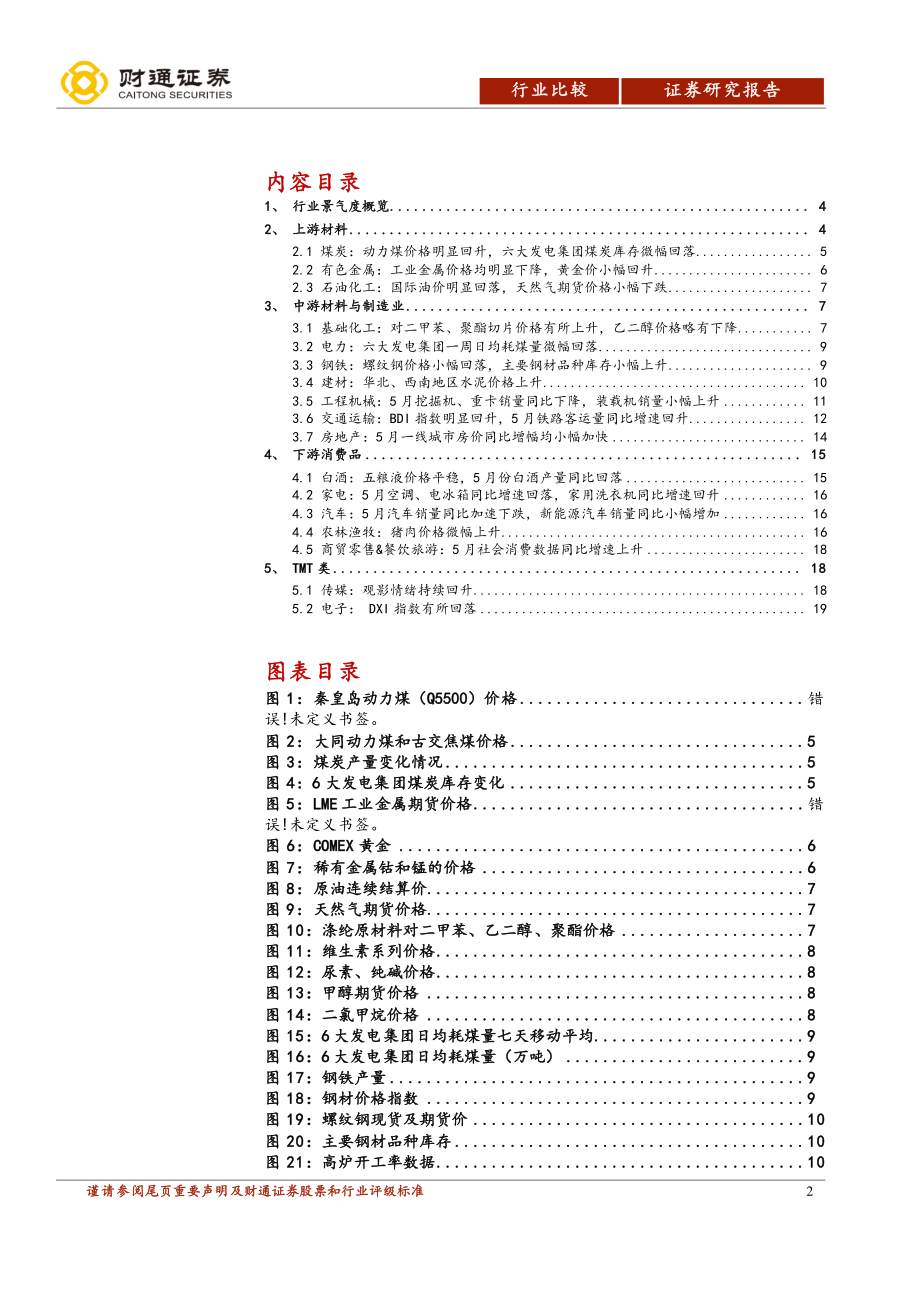 行业比较·景气跟踪：国际油价继续回落猪肉价格小幅上升-20190704-财通证券-21页.pdf_第3页