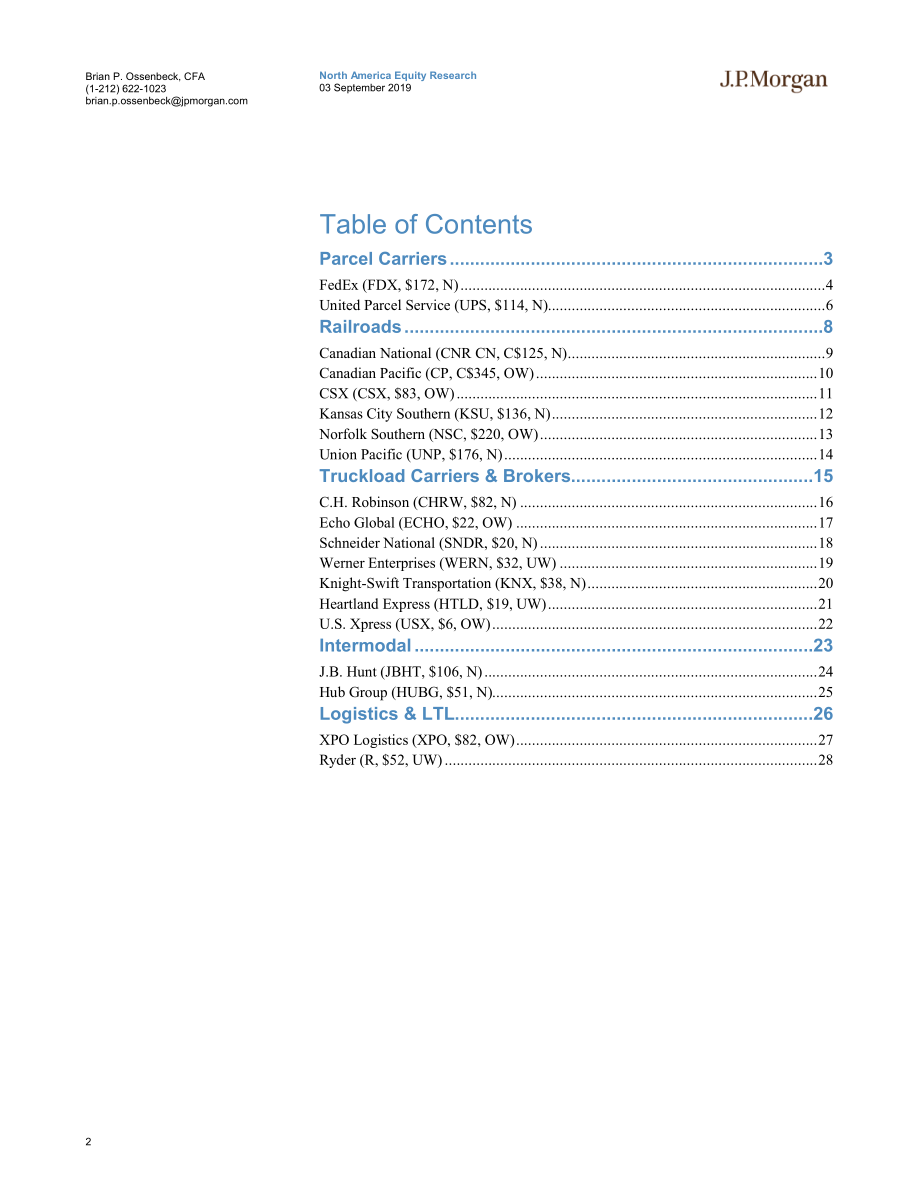 J.P. 摩根-美股-交通与物流行业-美国交通运输与物流业会议季问题库-2019.9.3-32页.pdf_第3页