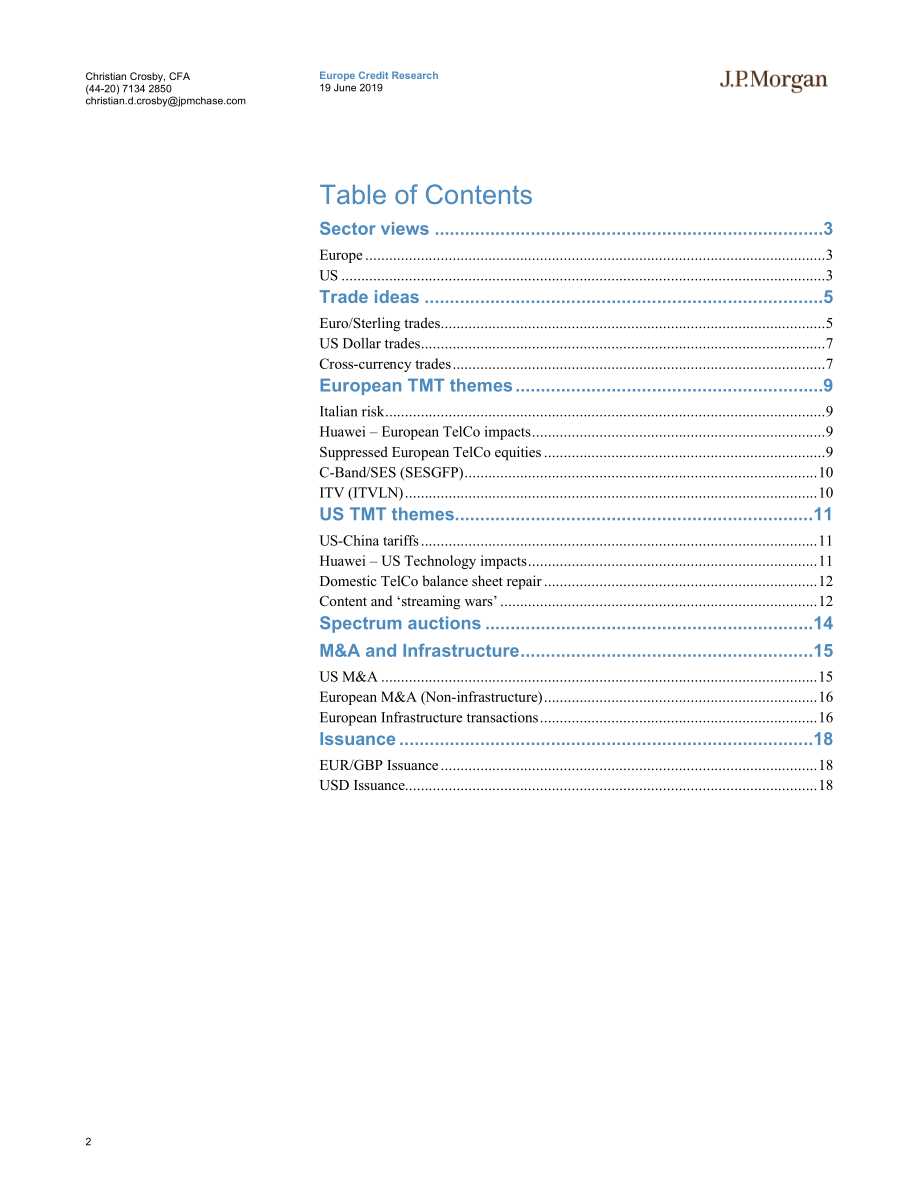 J.P. 摩根-欧洲-TMT行业-美国和欧洲IG TMT的未来将会如何？-2019.6.19-23页.pdf_第3页