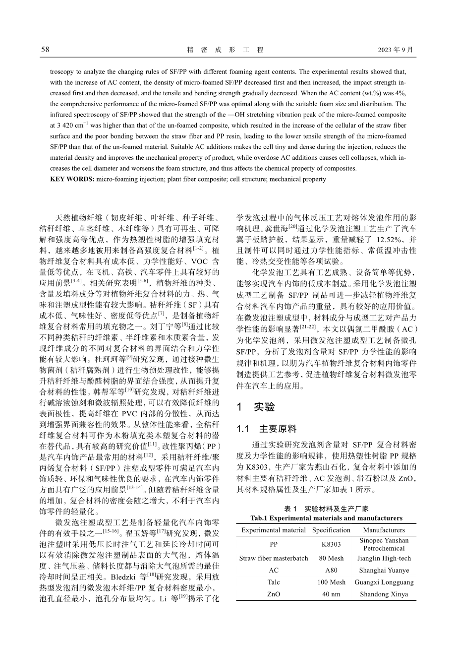 化学发泡剂含量对秸秆纤维_聚丙烯复合材料性能的影响机理.pdf_第2页