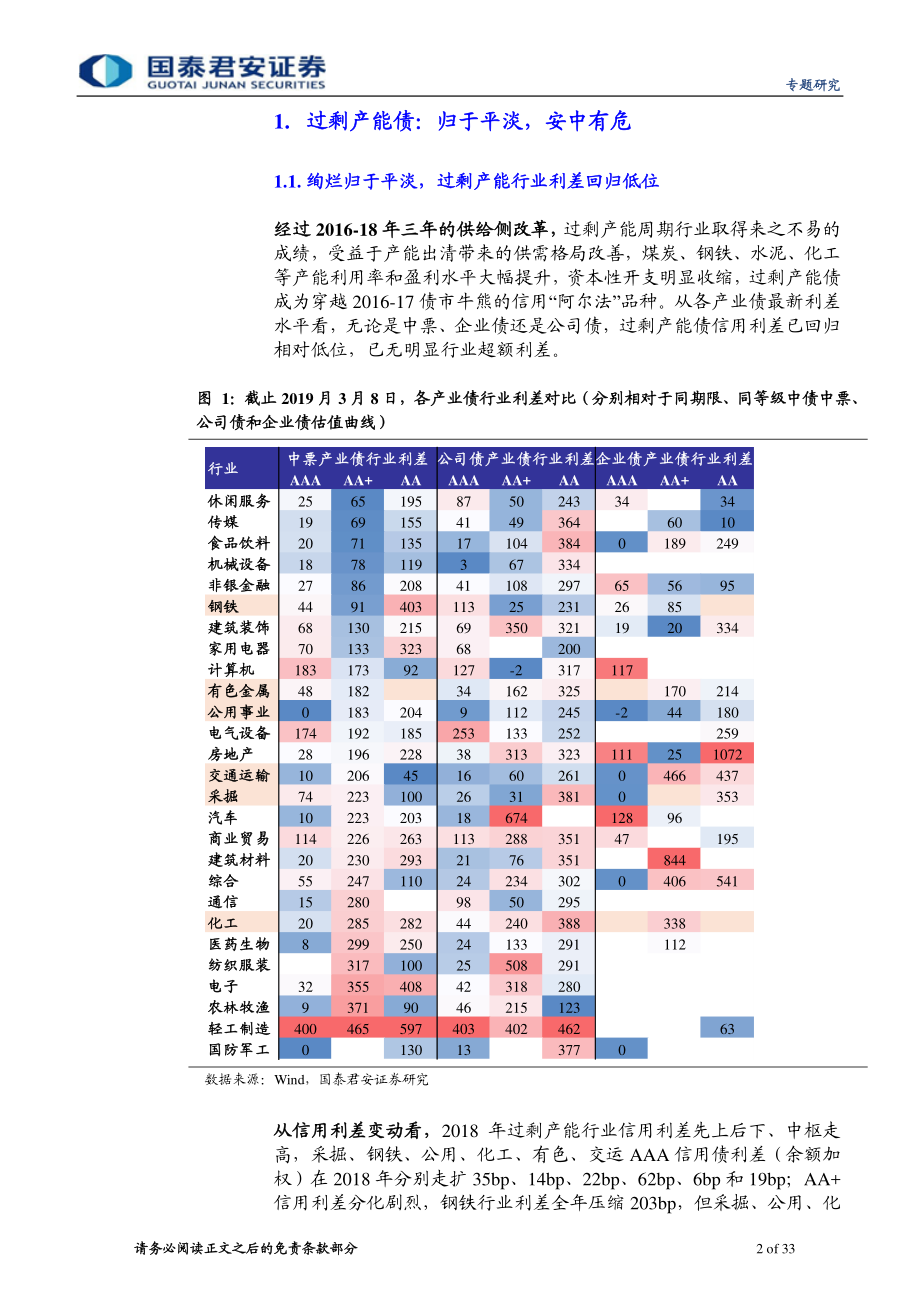 过剩产能债：归于平淡安中有危-20190311-国泰君安-33页.pdf_第3页