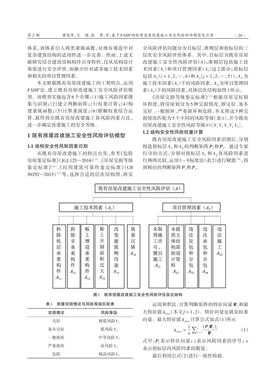 基于FAHP的既有房屋改建施工安全风险评估模型及应用.pdf_第2页