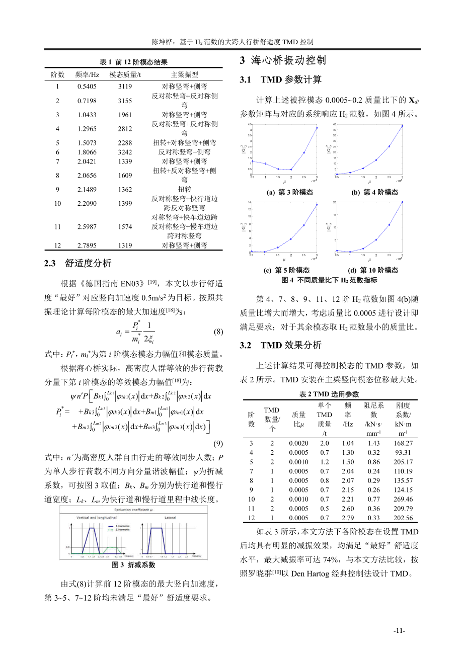 基于H_%282%29范数的大跨人行桥舒适度TMD控制.pdf_第3页