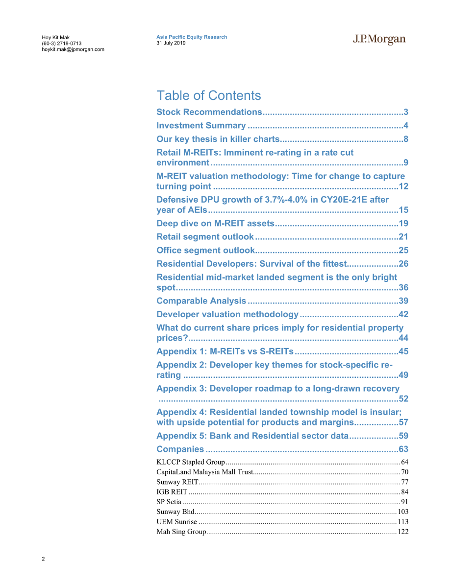 J.P. 摩根-亚太地区-房地产行业-马来西亚房地产：M-REITs重新评级的时机已经成熟-2019.7.31-134页.pdf_第3页
