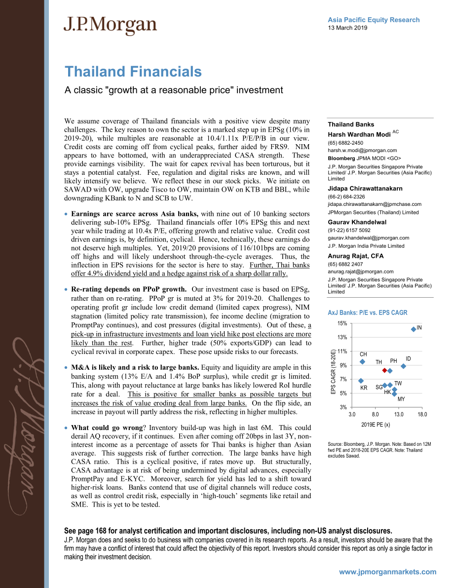 J.P. 摩根-亚太地区-金融行业-泰国金融业：经典的“以合理价格增长”投资-2019.3.13-170页.pdf_第1页