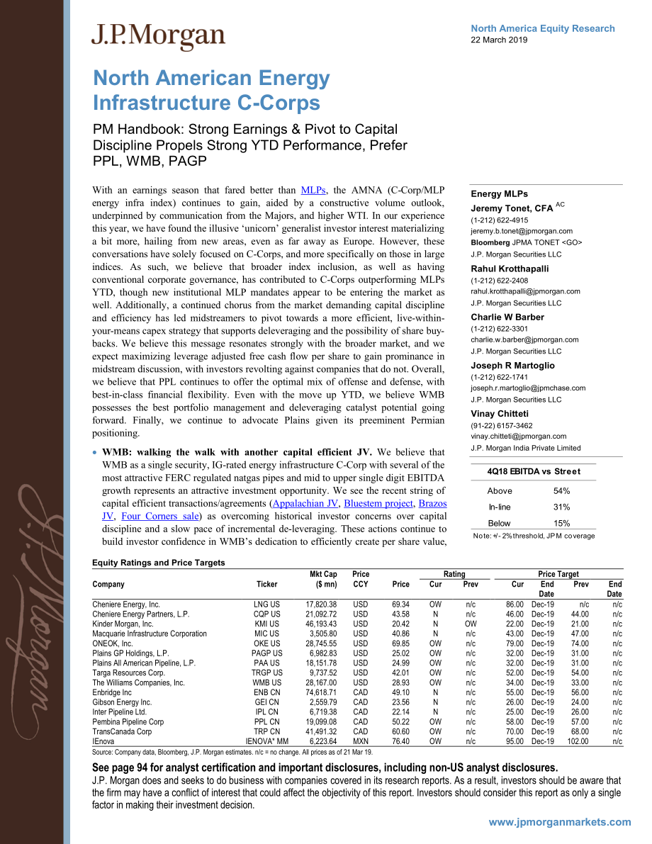 J.P. 摩根-美股-能源行业-北美能源基础设施C公司PM手册-2019.3.22-97页.pdf_第1页