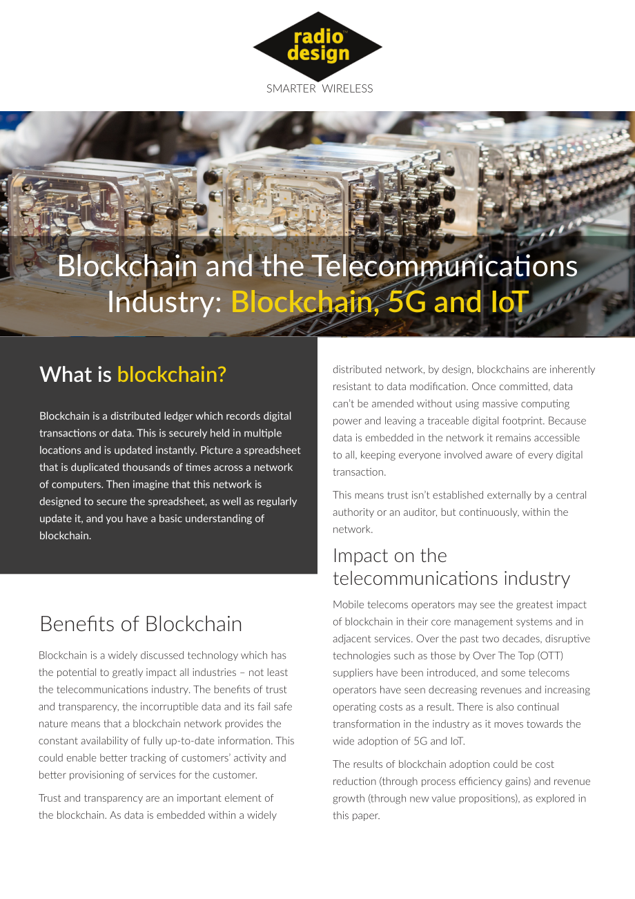 Radio Design-区块链与电信产业：区块链、5G与物联网（英文）-2019.1-5页.pdf_第1页