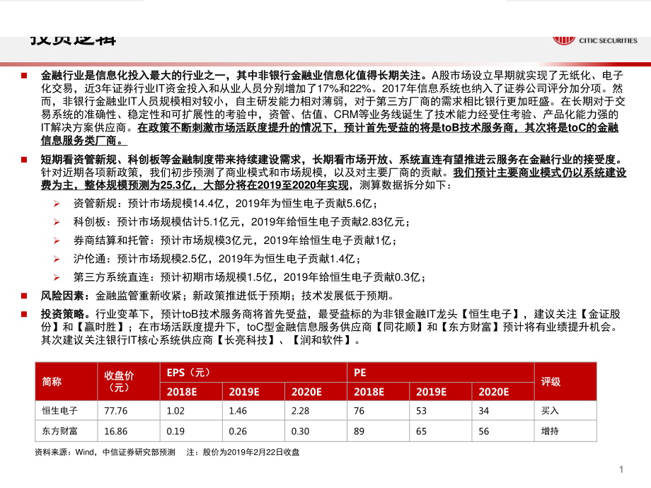 计算机行业专题：非银金融IT新业务市场测算-20190225-中信证券-22页.pdf_第3页