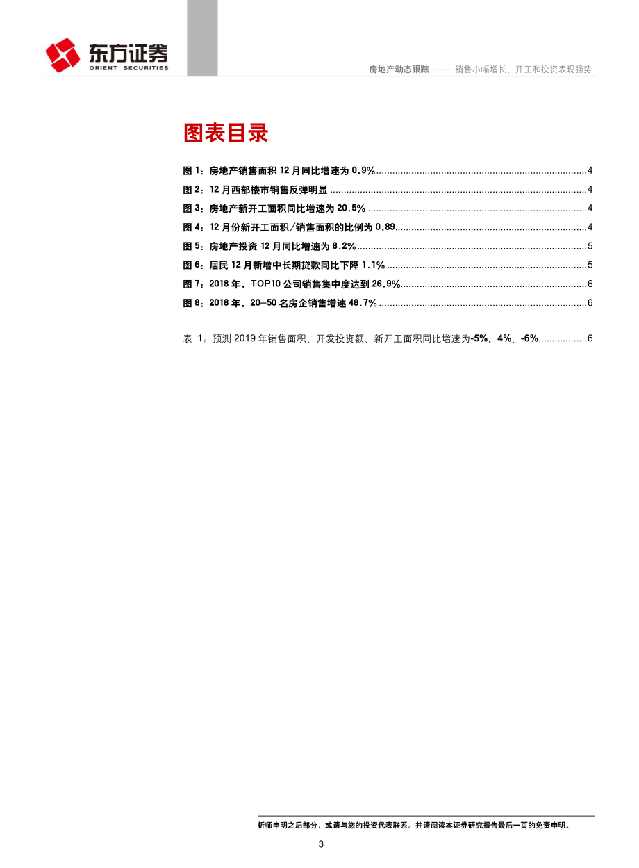 房地产行业12月统计局房地产数据点评：销售小幅增长开工和投资表现强势-20190121-东方证券-10页.pdf_第3页