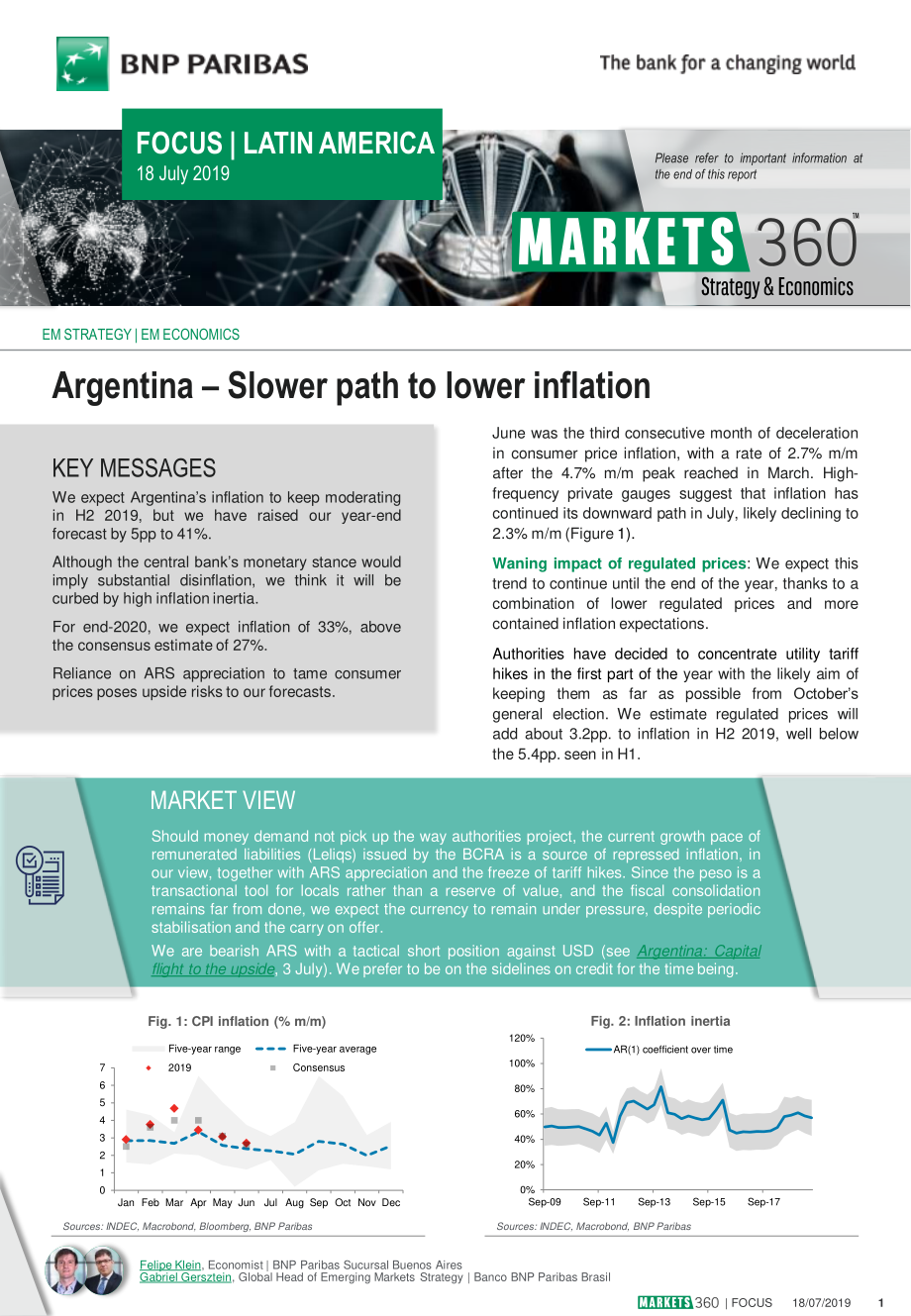 巴黎银行-新兴市场-宏观策略-阿根廷：降低通货膨胀的漫长之路-20190718-8页 (2).pdf_第1页