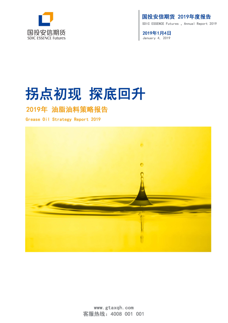 2019年油脂油料年度策略报告：拐点初现探底回升-20190104-国投安信期货-24页.pdf_第1页