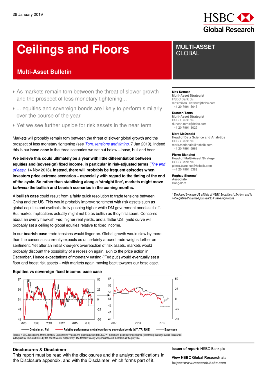 汇丰银行-全球-投资策略-全球多资产策略：地板与天花板-2019.1.28-23页.pdf_第1页