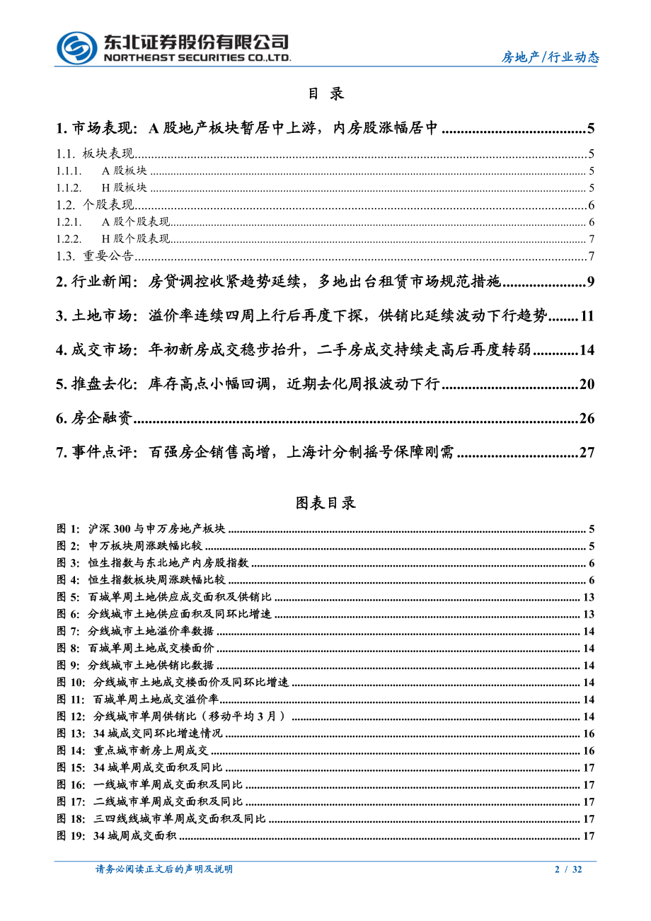 房地产行业：低基数下百强房企1月销售同比高增上海计分制摇号保障刚需-20210207-东北证券-32页 (2).pdf_第2页