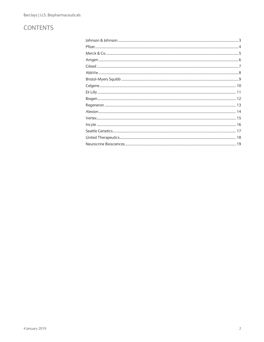巴克莱-美股-生物制药业-美国生物制药：下周有何期待？-2019.1.4-26页.pdf_第3页