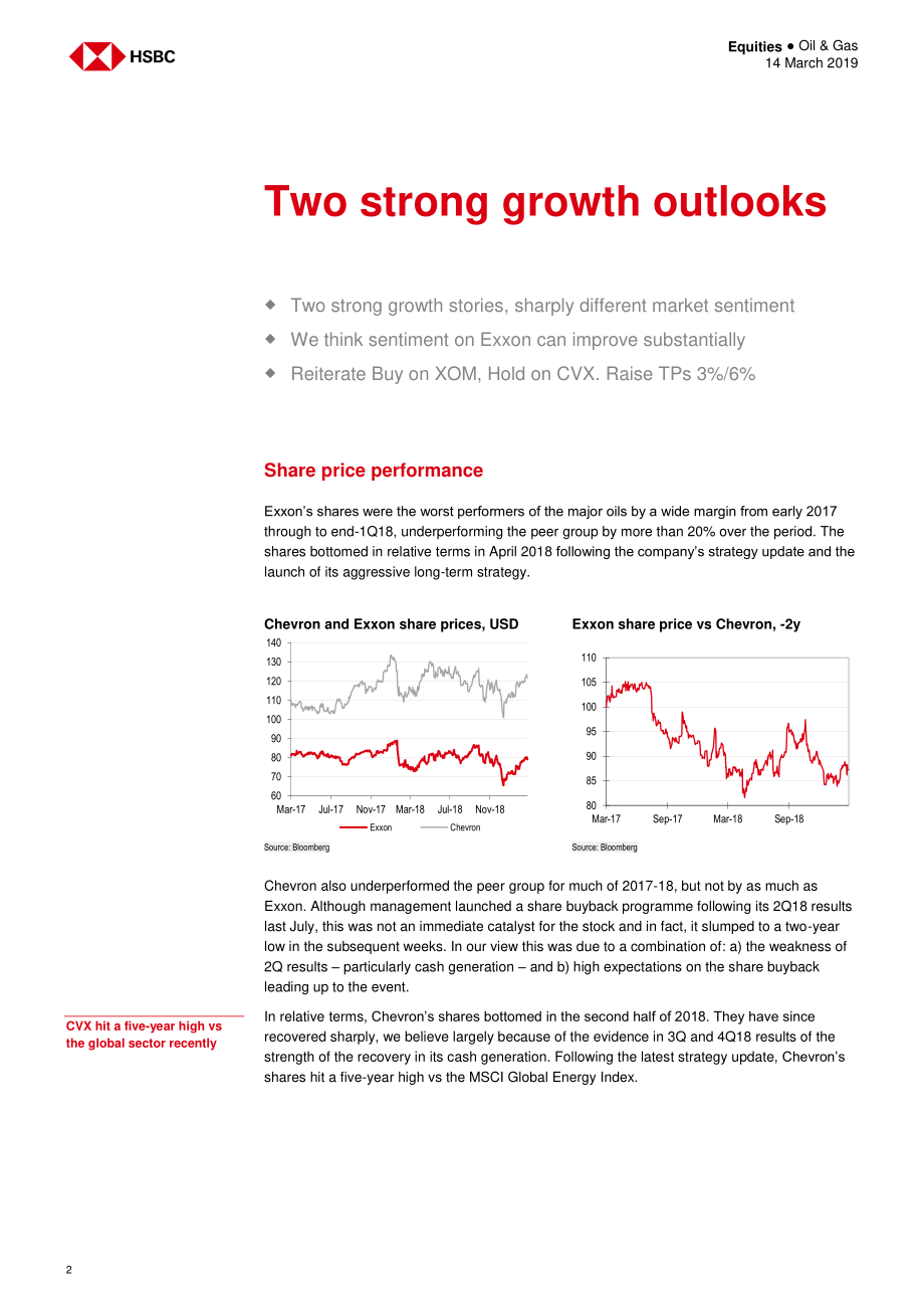 汇丰银行-全球-石油与天然气行业-雪佛龙(Chevron)正处于有利位置但埃克森美孚(Exxon)是美国主要的买入对象-2019.3.14-40页.pdf_第3页