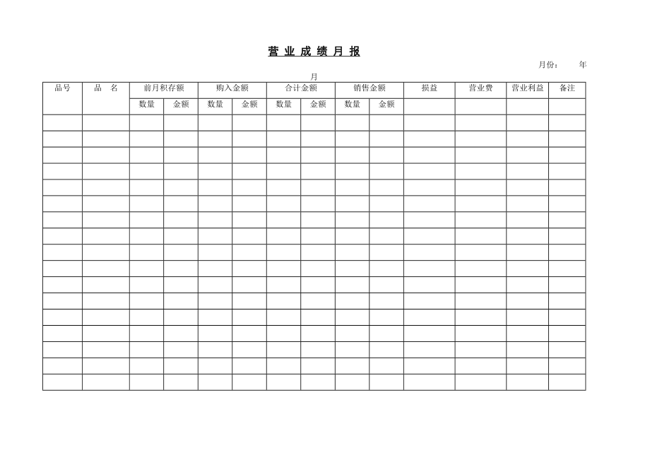 业 成 绩 月 报.DOC_第1页